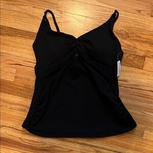 NWT Maternity Twist-Front Cutout Nursing Tankini Swim Top